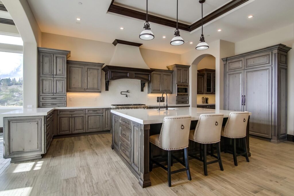 Modern Farmhouse Goes Rustic with Applied Moldings and Ornate Details