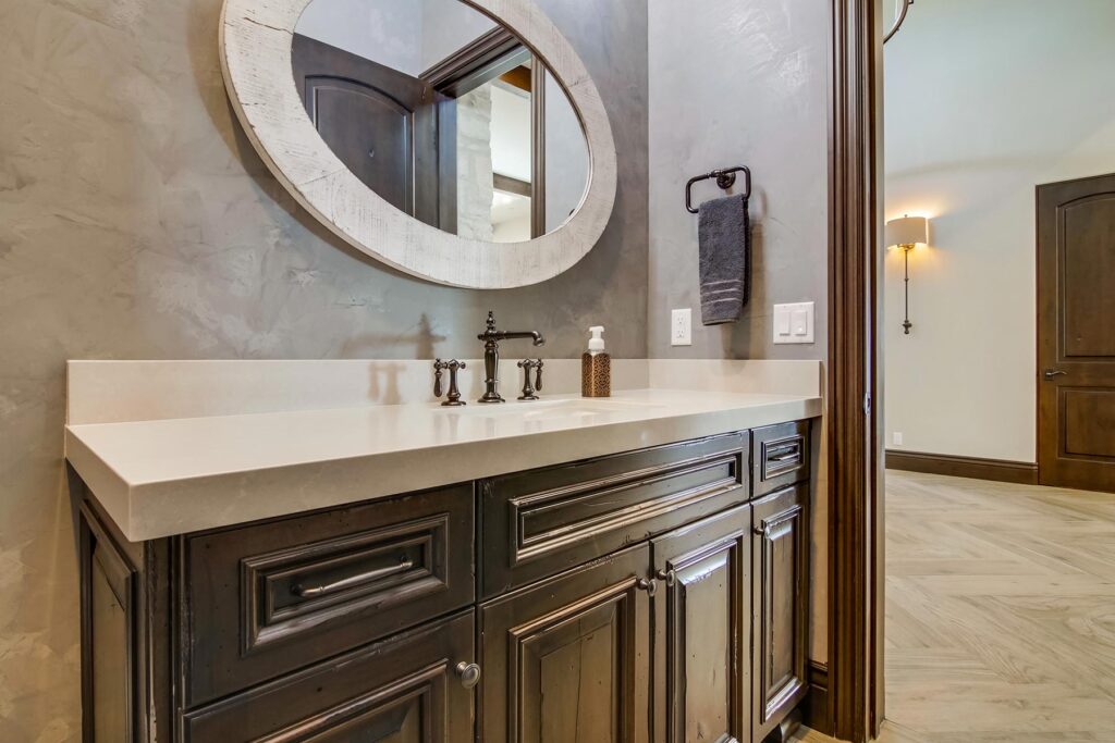 Modern Farmhouse Goes Rustic with Applied Moldings and Ornate Details